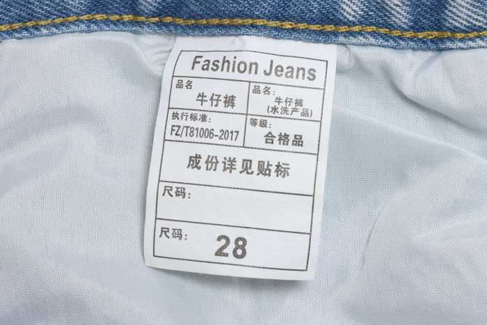 Drew Smiley Bear Patch Ripped Denim Trousers pants