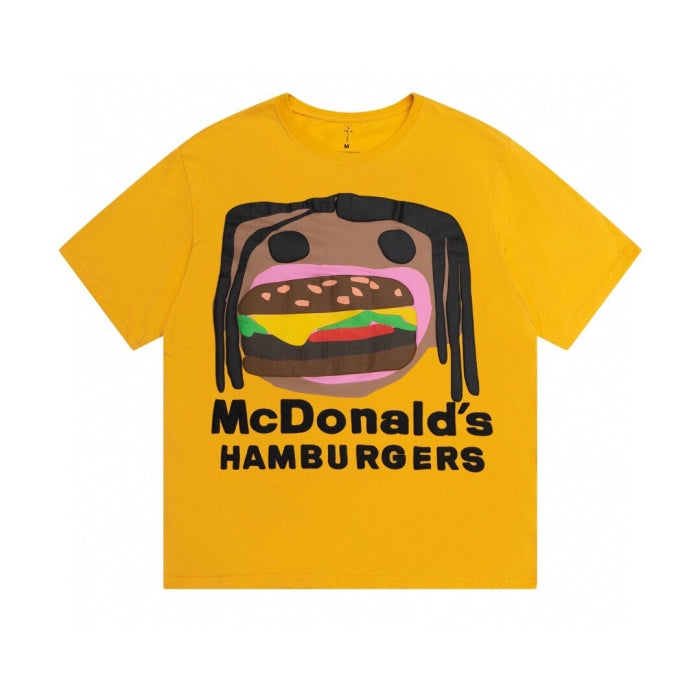 Travis Scott Foam hamburger mouth pattern short sleeves