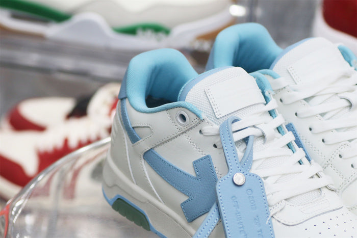 OFF-WHITE White & Blue Out Of Office Sneakers