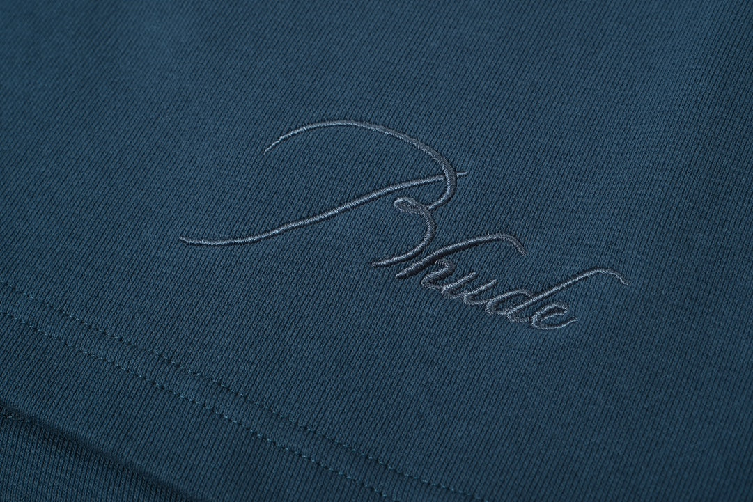 RHUDE monogram logo embroidered drawstring shorts