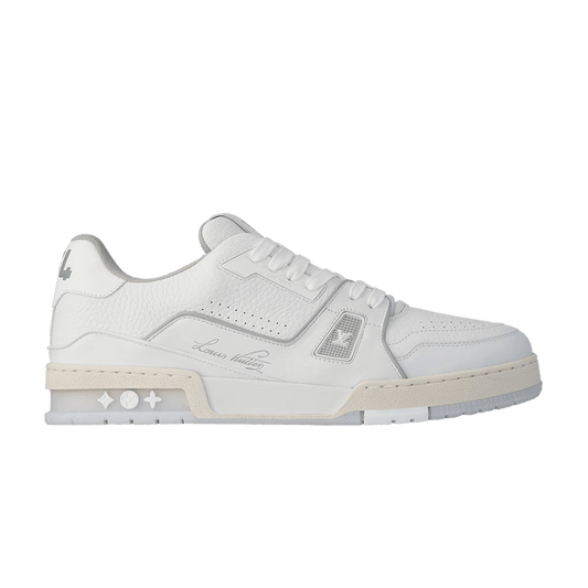 Louis Vuitton Trainer White Grey Signature