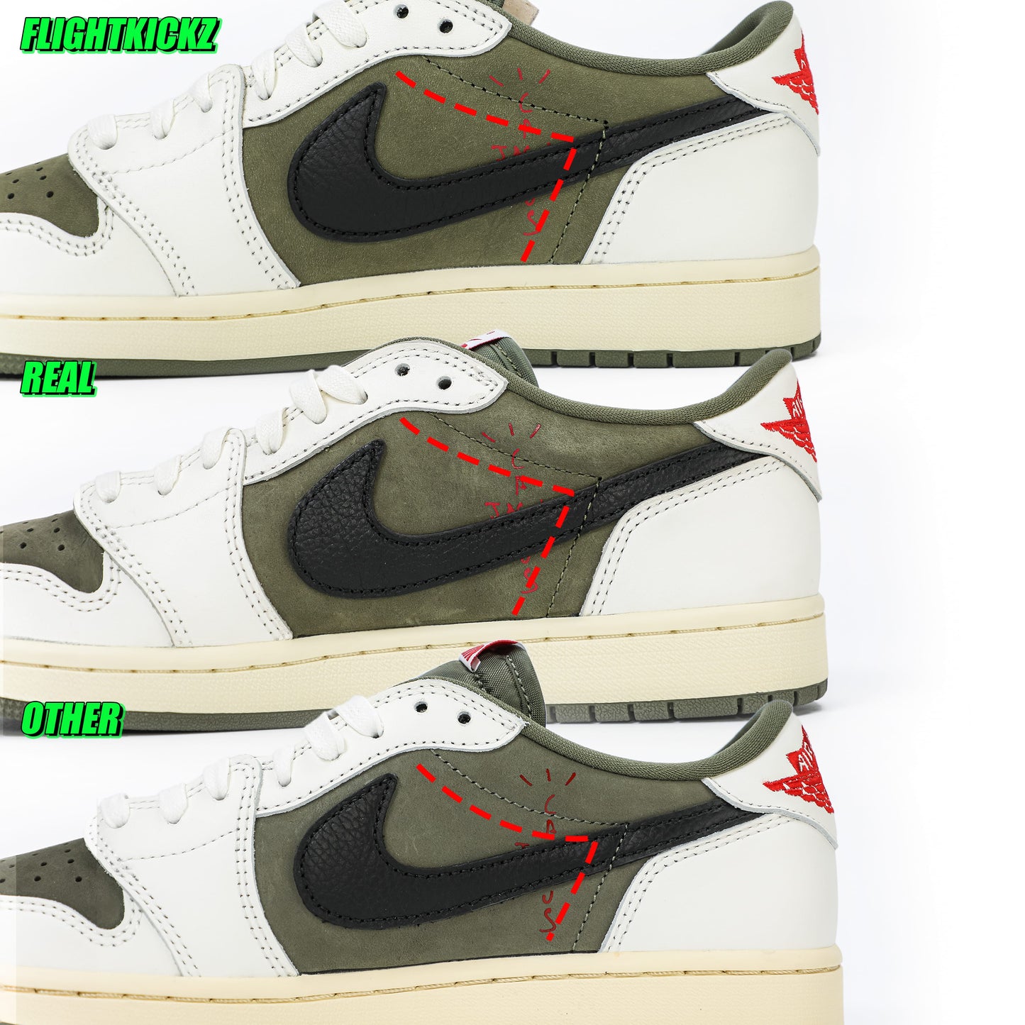 US Warehouse:Travis Scott x Air Jordan 1 ' Medium Olive' (LN5 A1 Batch)