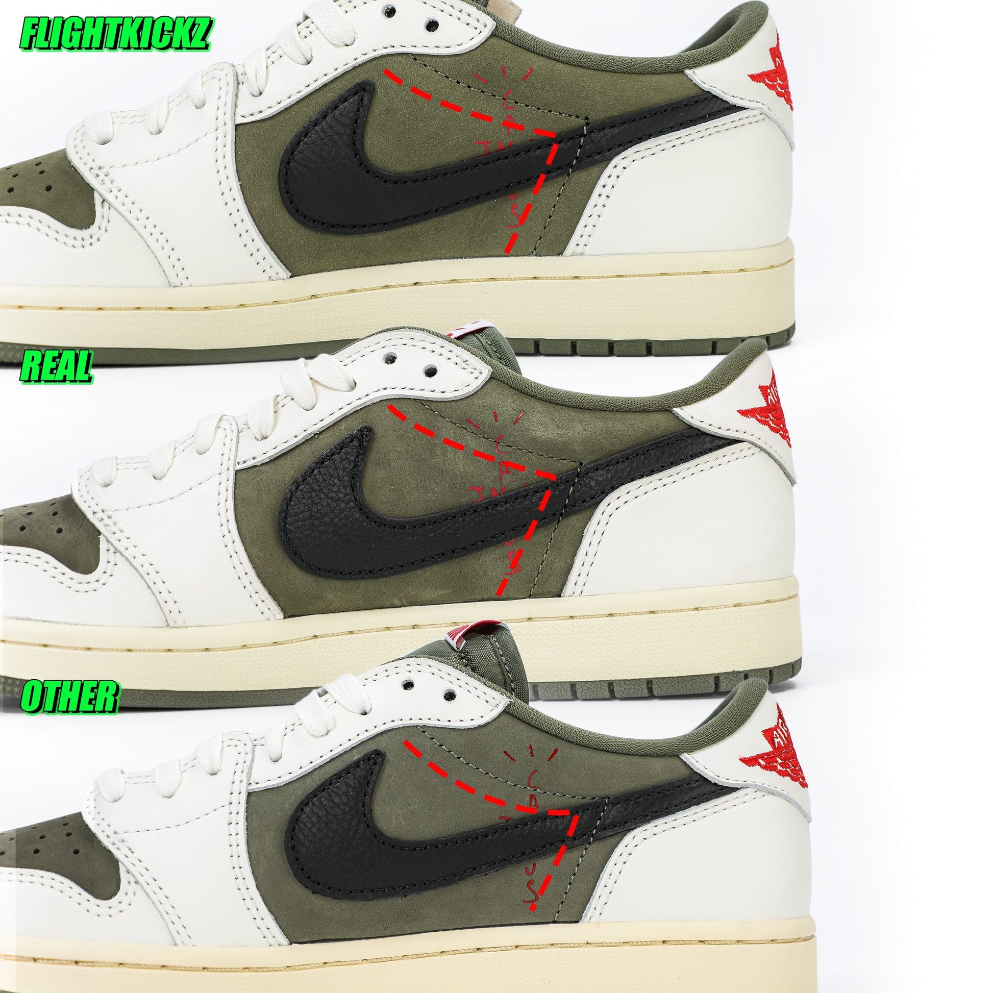 US Warehouse:Travis Scott x Air Jordan 1 ' Medium Olive' (LN5 A1 Batch)