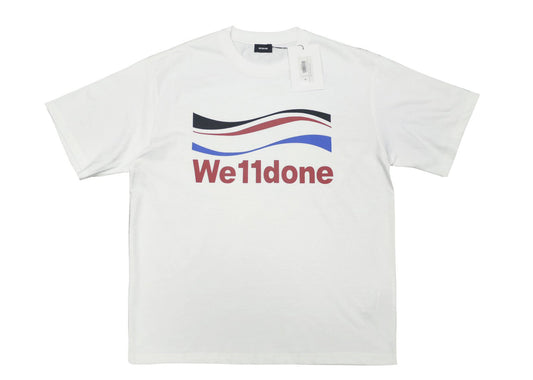 WE11D0NETRACK Sea wave with three stripes T-Shirt