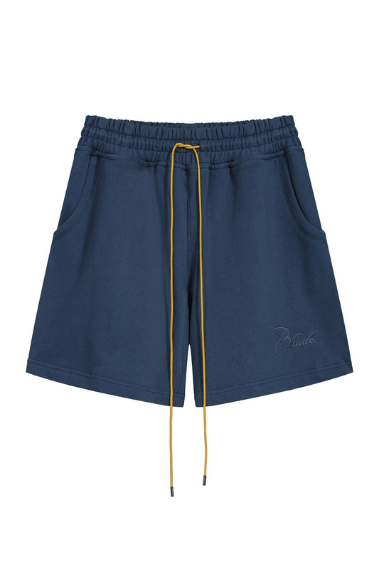 RHUDE monogram logo embroidered drawstring shorts