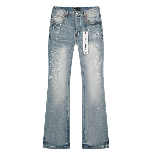 new arrival light blue flared jeans
